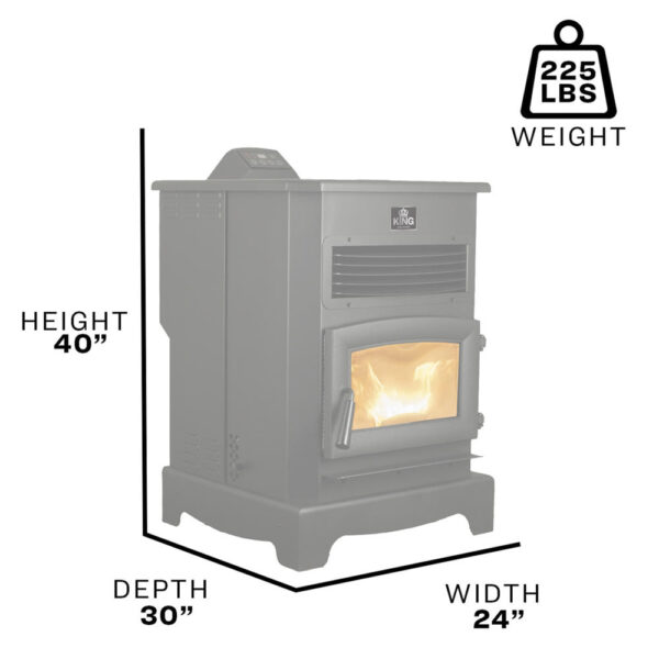 King Wi-Fi Pellet Stove with 170 lb. Hopper (2,200 sq.ft.) - Image 4