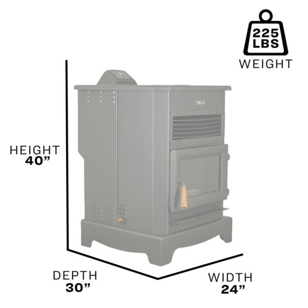 Vogelzang® Pellet Stove with 170 lb. Hopper (2,200 sq.ft.) - Image 3